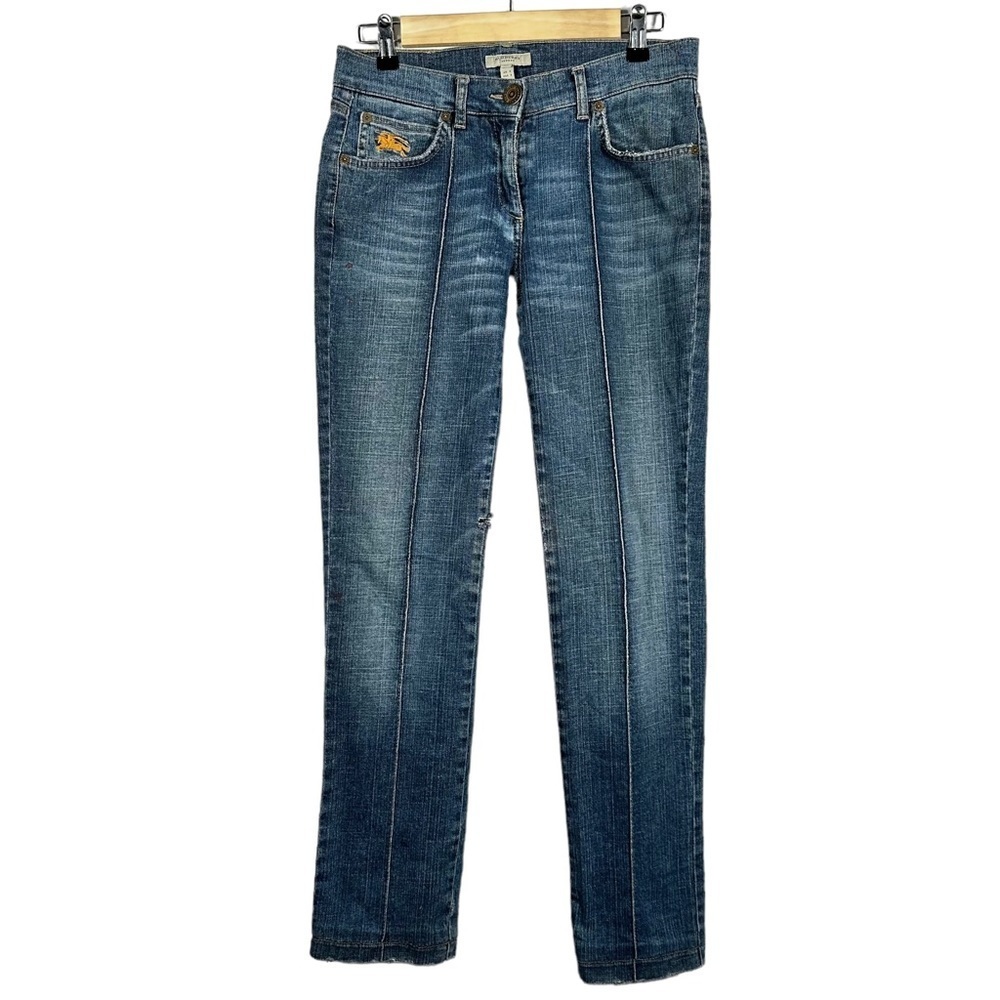 Burberry Denim Straight-Leg Jeans in Faded Blue Wash